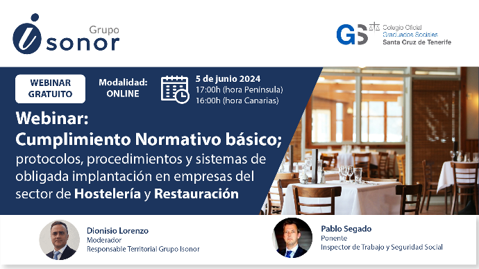 Grupo Isonor | Webinar: Cumplimiento Normativo básico en el sector de Hostelería y Restauración